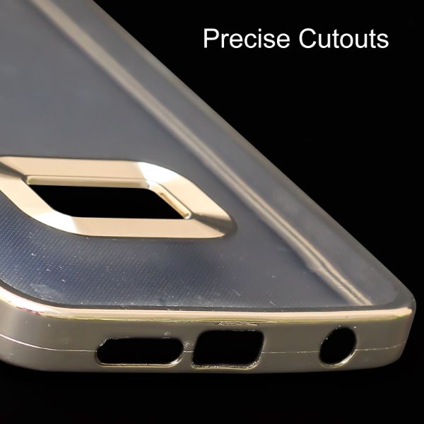 Silver 6D Chrome Logo Cut Transparent Case for Redmi Note 9 Pro - The Hatke