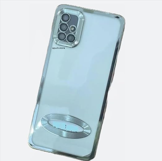 Silver 6D Chrome Logo Cut Transparent Case for Samsung A51 - The Hatke
