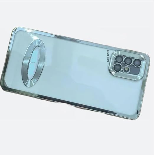 Silver 6D Chrome Logo Cut Transparent Case for Samsung A51 - The Hatke