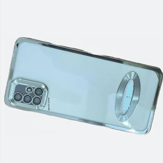 Silver 6D Chrome Logo Cut Transparent Case for Samsung A51 - The Hatke