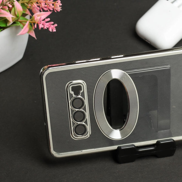 Silver 6D Chrome Logo Cut Transparent Case for Samsung Note 8 - The Hatke