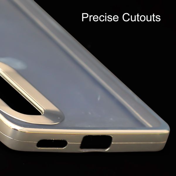 Silver 6D Chrome Logo Cut Transparent Case for Vivo V27 5G - The Hatke