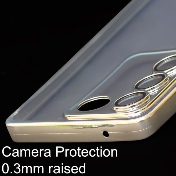 Silver 6D Chrome Logo Cut Transparent Case for Vivo V27 5G - The Hatke