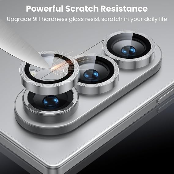 Silver camera ring lens guard for Samsung Galaxy Z Fold 7 - The Hatke