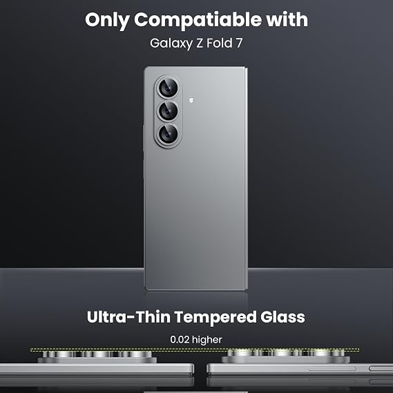 Silver camera ring lens guard for Samsung Galaxy Z Fold 7 - The Hatke