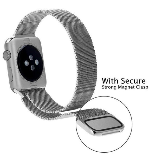 Silver Chain Strap For Apple Watch Series 4 (42mm/44mm/45mm/46mm/49mm) - The Hatke