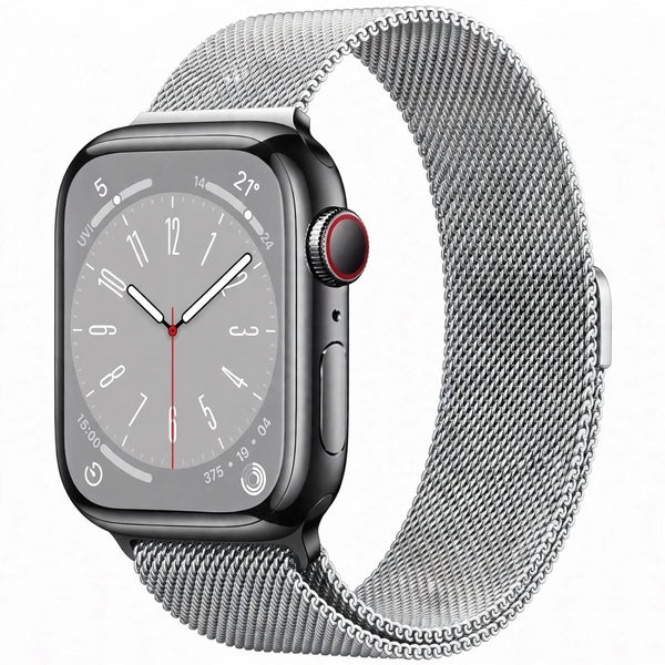 Silver Chain Strap For Apple Watch Series SE GEN 2 (42mm/44mm/45mm/46mm/49mm) - The Hatke