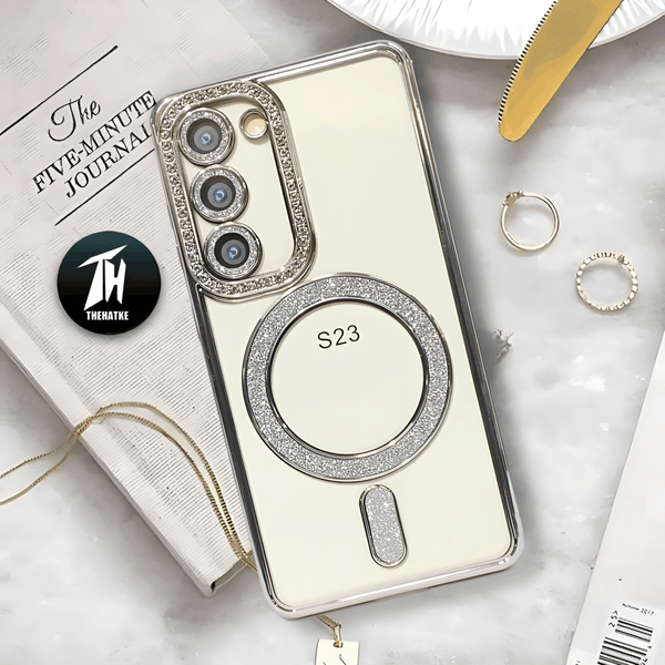 Silver Diamond Gradient Transparent Silicone case for Samsung S23 5G - The Hatke