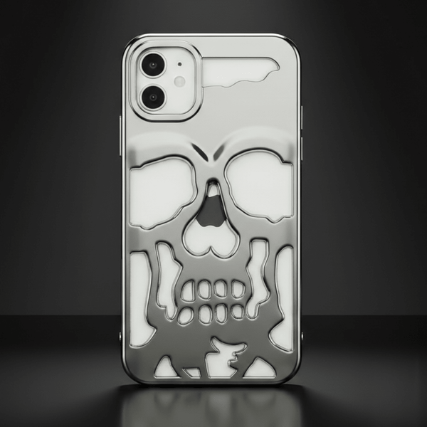 Silver Hollow Skull Design Silicone case for Apple iphone 11 - The Hatke