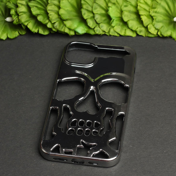 Silver Hollow Skull Design Silicone case for Apple iphone 13 Pro Max - The Hatke