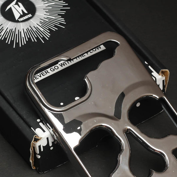 Silver Hollow Skull Design Silicone case for Apple iphone 13 Pro Max - The Hatke