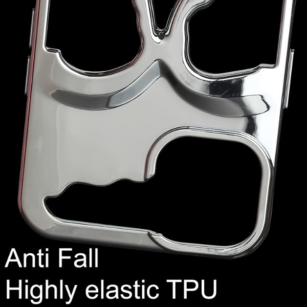Silver Hollow Skull Design Silicone case for Apple iphone 14 Plus - The Hatke