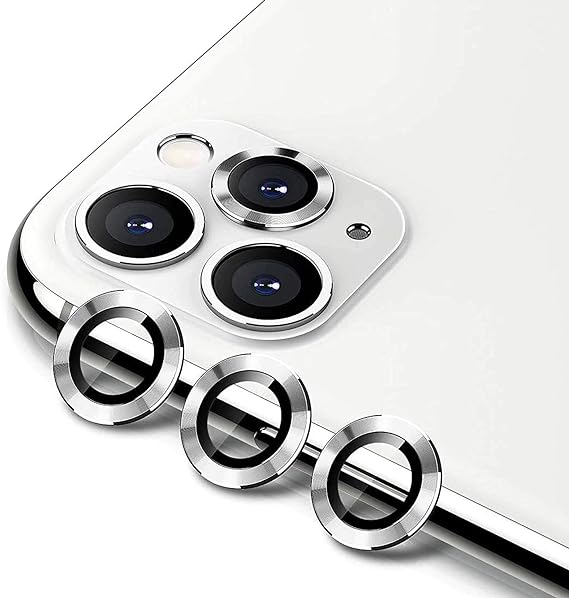 Silver Metallic camera ring lens guard for Apple iphone 11 Pro - The Hatke