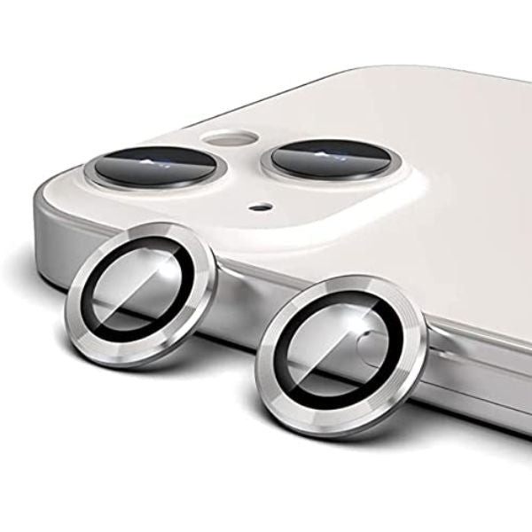 Silver Metallic camera ring lens guard for Apple iphone 15 - The Hatke