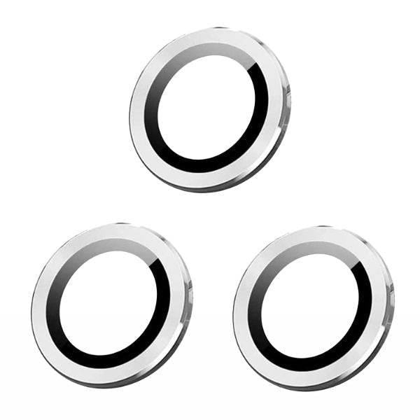 Silver Metallic camera ring lens guard for Apple iphone 15 Pro - The Hatke