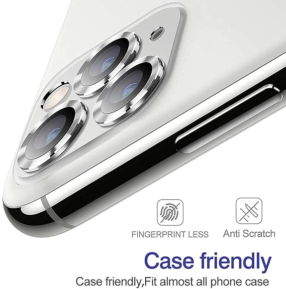 Silver Metallic camera ring lens guard for Apple iphone 15 Pro Max - The Hatke