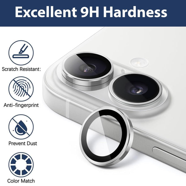 Silver Metallic camera ring lens guard for Apple iphone 17 Pro - The Hatke