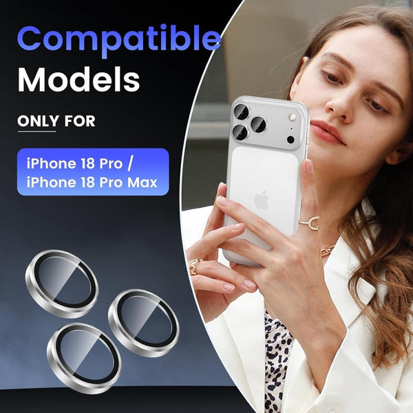 Silver Metallic camera ring lens guard for Apple iphone 18 Pro - The Hatke