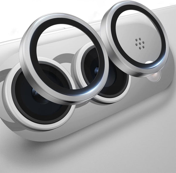 Silver Metallic camera ring lens guard for Apple iphone Duo - The Hatke
