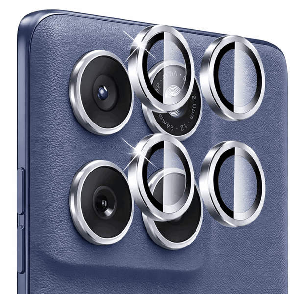 Silver Metallic camera ring lens guard for Motorola edge 70 Fusion - The Hatke