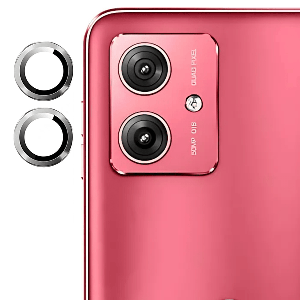 Silver Metallic camera ring lens guard for Motorola G64 - The Hatke