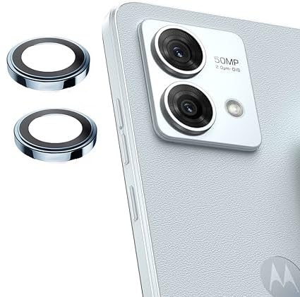 Silver Metallic camera ring lens guard for Motorola G84 - The Hatke