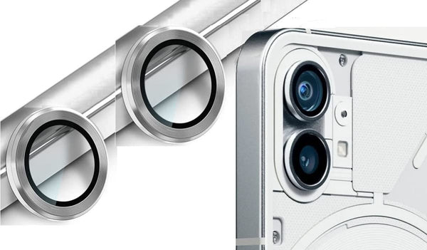 Silver Metallic camera ring lens guard for Nothing Phone 2 - The Hatke