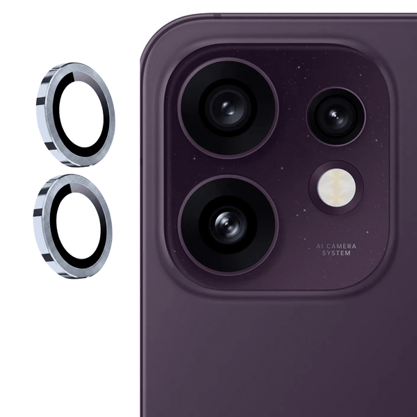 Silver Metallic camera ring lens guard for Oppo Reno 16 - The Hatke