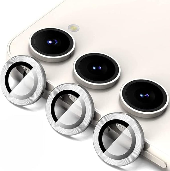 Silver Metallic camera ring lens guard for Samsung S23 5G - The Hatke