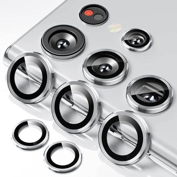 Silver Metallic camera ring lens guard for Samsung S23 Ultra - The Hatke