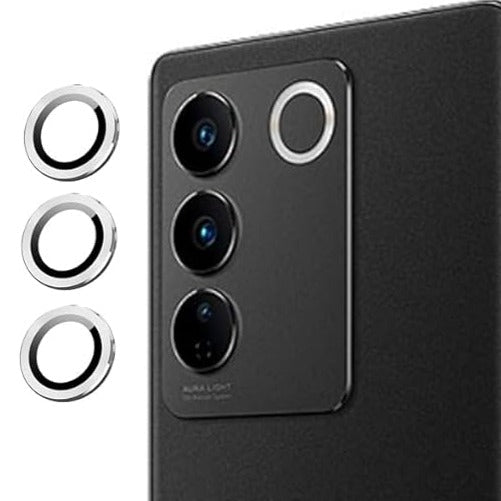 Silver Metallic camera ring lens guard for Vivo V27 Pro - The Hatke