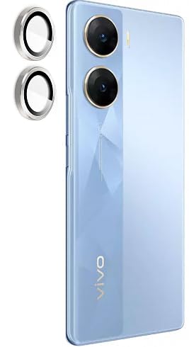 Silver Metallic camera ring lens guard for Vivo V29E - The Hatke