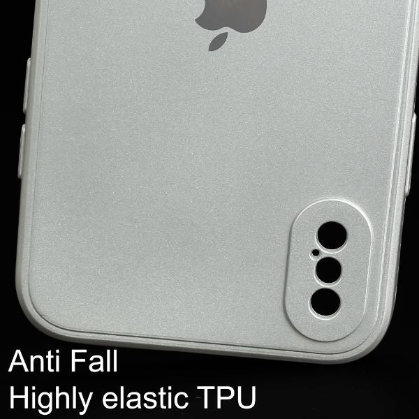 Silver Metallic Finish Silicone Case for Apple Iphone X/Xs - The Hatke
