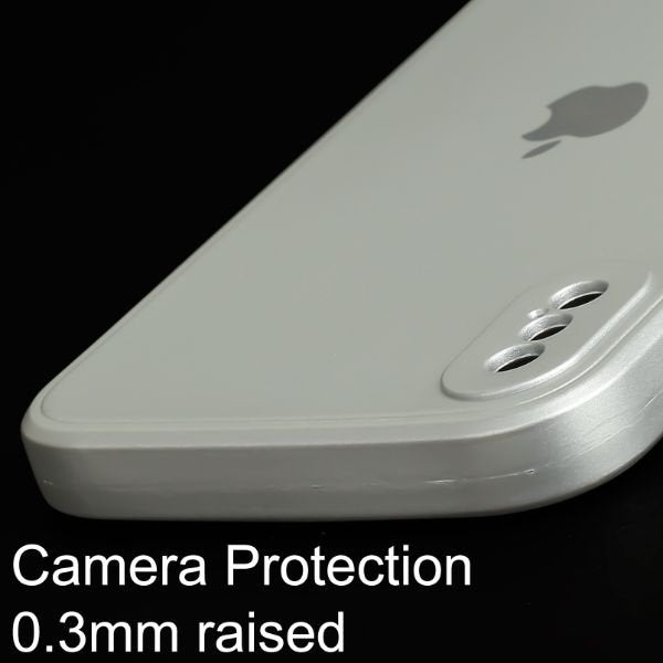 Silver Metallic Finish Silicone Case for Apple Iphone X/Xs - The Hatke