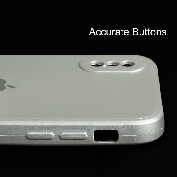 Silver Metallic Finish Silicone Case for Apple Iphone X/Xs - The Hatke