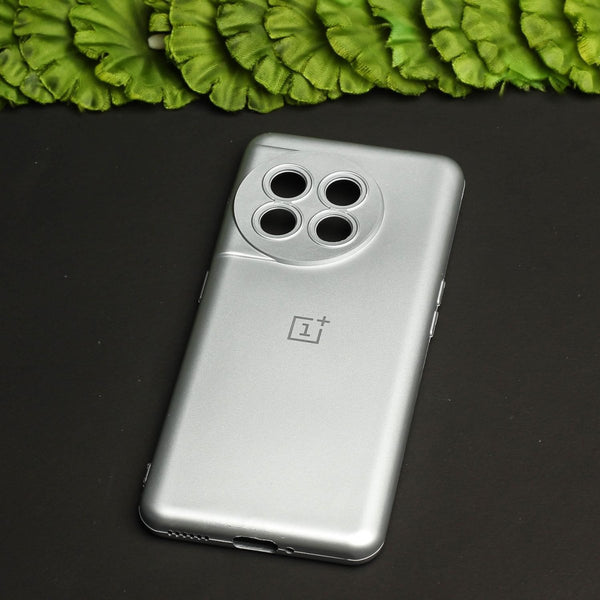 Silver Metallic Finish Silicone Case for Oneplus 11R - The Hatke