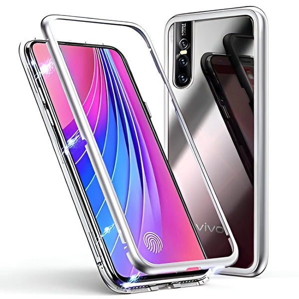 Silver Transparent Magnetic Back Case for Vivo V15 Pro - The Hatke
