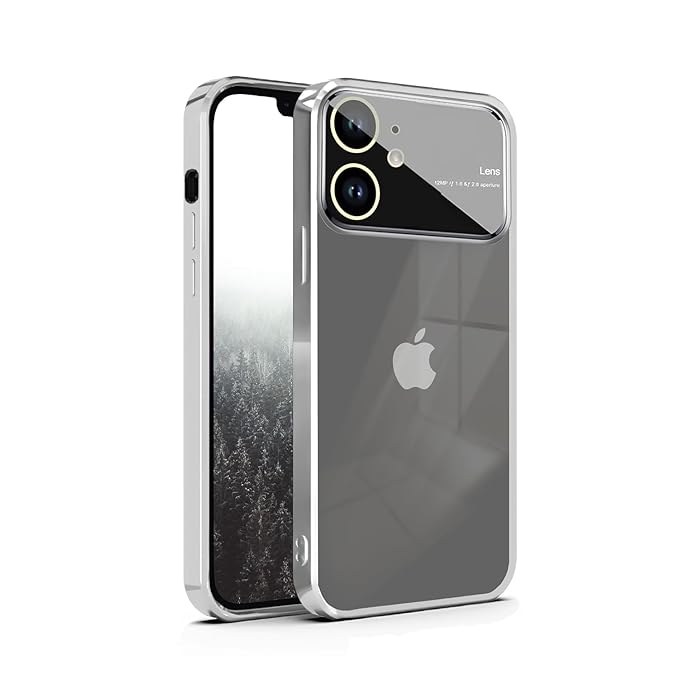 Luxury Plating Silver Camera Protection Transparent Case for Apple iphone 11