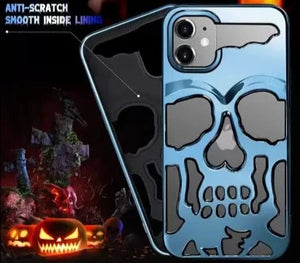 Blue Hollow Skull Design Silicone case for Apple iphone 11