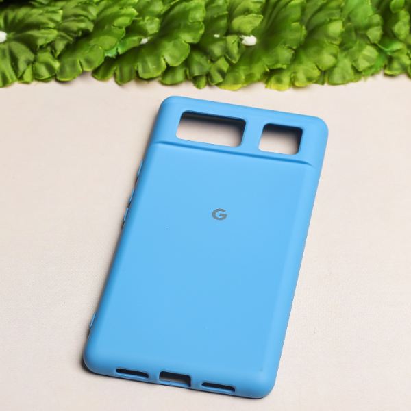 Sky Blue Camera Original Silicone case for Google Pixel 6 - The Hatke