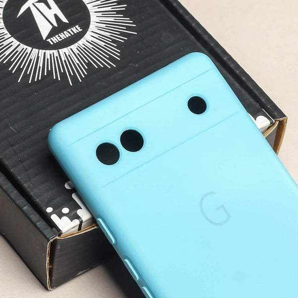 Sky Blue Camera Original Silicone case for Google Pixel 6A - The Hatke
