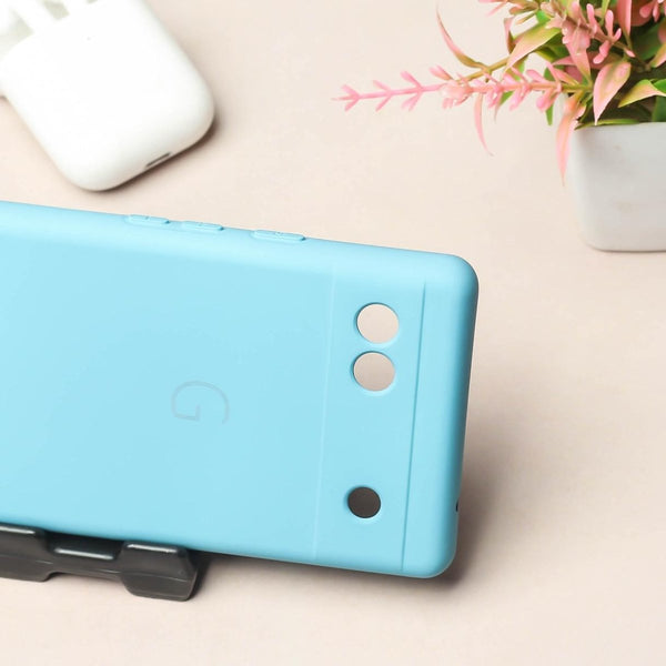 Sky Blue Camera Original Silicone case for Google Pixel 6A - The Hatke