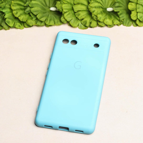 Sky Blue Camera Original Silicone case for Google Pixel 6A - The Hatke
