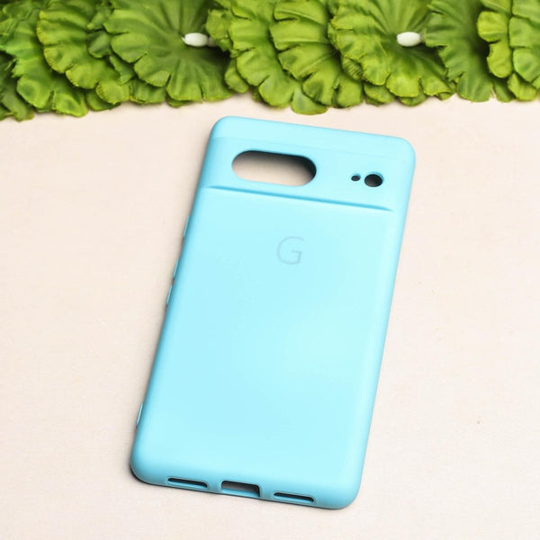 Sky Blue Camera Original Silicone case for Google Pixel 7 - The Hatke