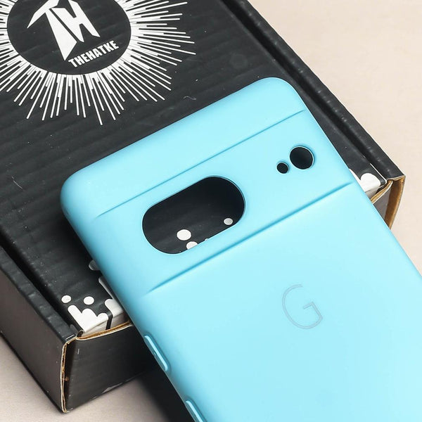 Sky Blue Camera Original Silicone case for Google Pixel 7 - The Hatke