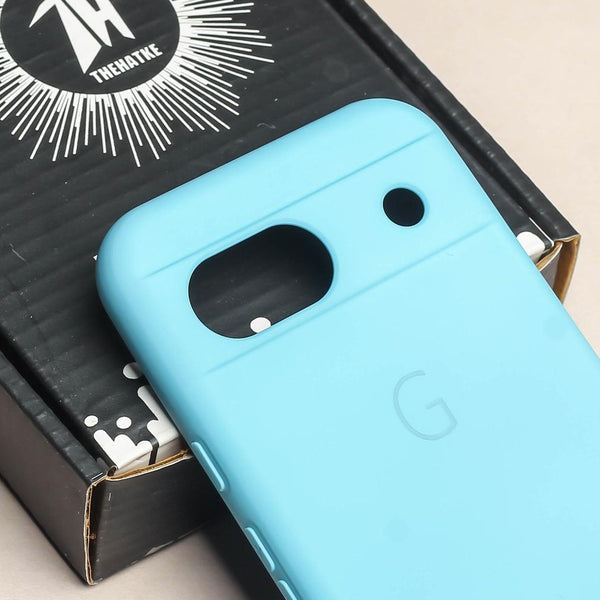 Sky Blue Camera Original Silicone case for Google Pixel 8a - The Hatke