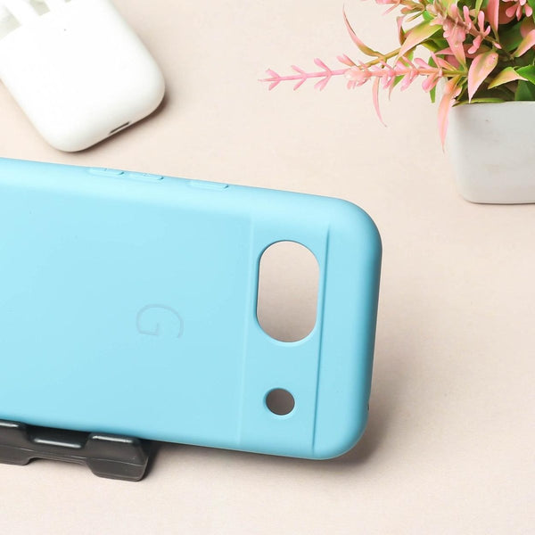 Sky Blue Camera Original Silicone case for Google Pixel 8a - The Hatke