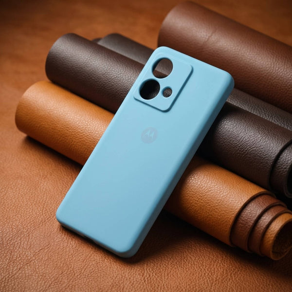 Sky Blue Camera Original Silicone case for Motorola G84 - The Hatke