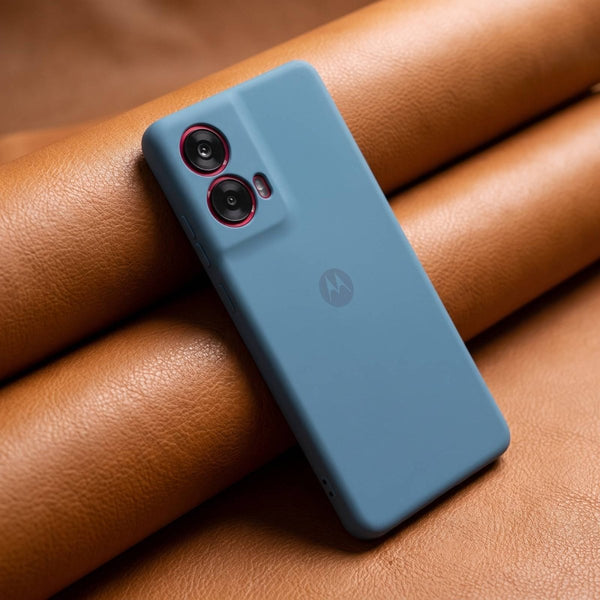 Sky Blue Camera Original Silicone case for Motorola G85 - The Hatke
