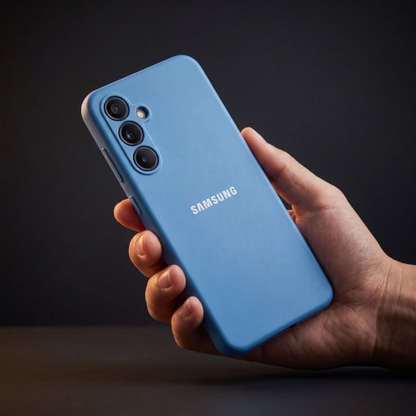 Sky Blue Camera Original Silicone case for Samsung A54 - The Hatke